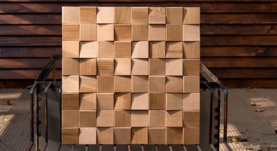 3д панели из спилов бруса Castorama