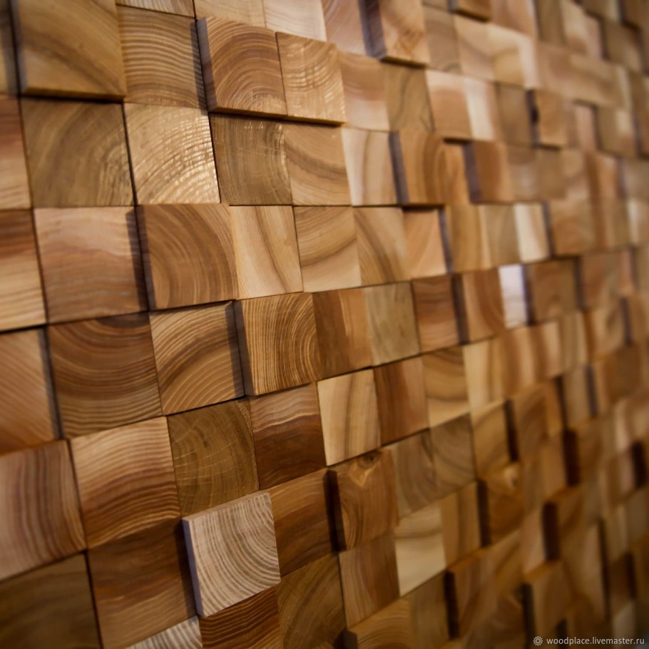 3д панели из спилов бруса Castorama