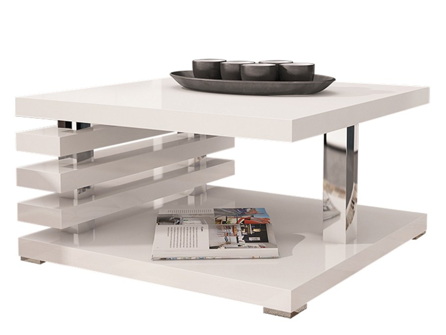 Стол журнальный Diamond Тип 1 белый глянец