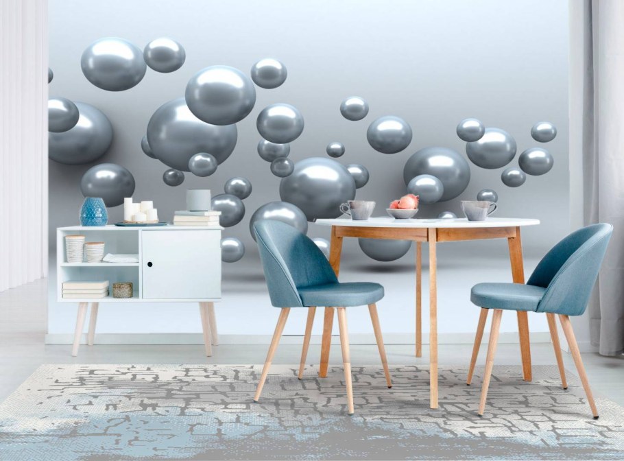 Обои шары в интерьере 3д