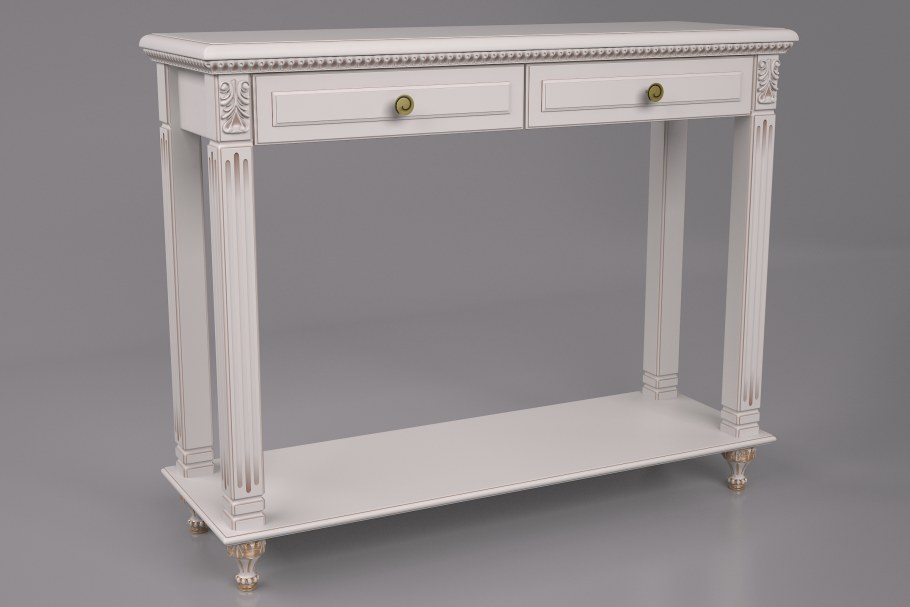 Консоль Амадей м108 l белый патина золото