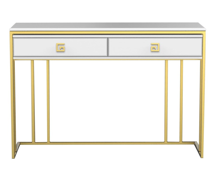 Консоль с ящиками «Bolero», золото/ белый
