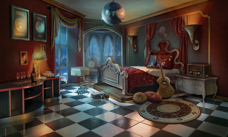 Королевская спальня фэнтези арт