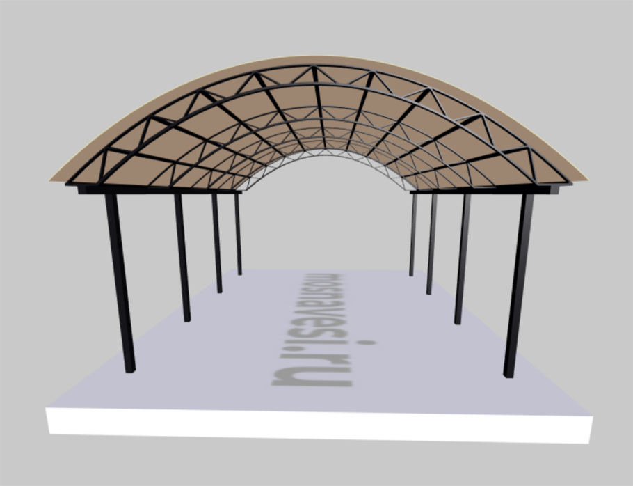 Навес 6х12 полуарочный