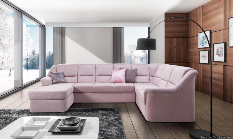 Диван с оттоманкой в интерьере