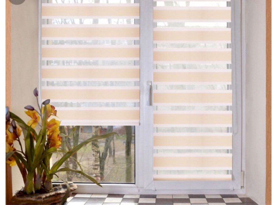 Рулонные шторы день ночь LM Decor Зебра Грация