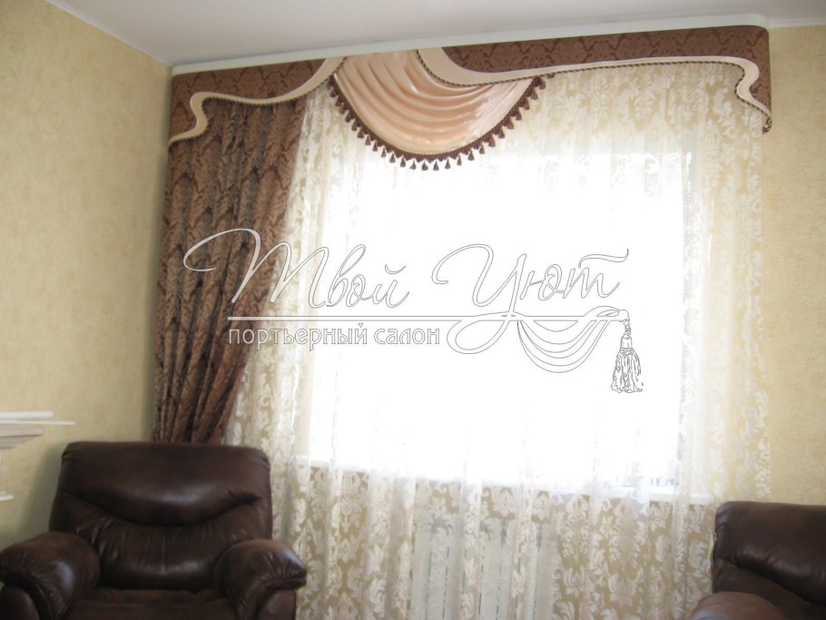 Шторы с бандо на несимметричное окно