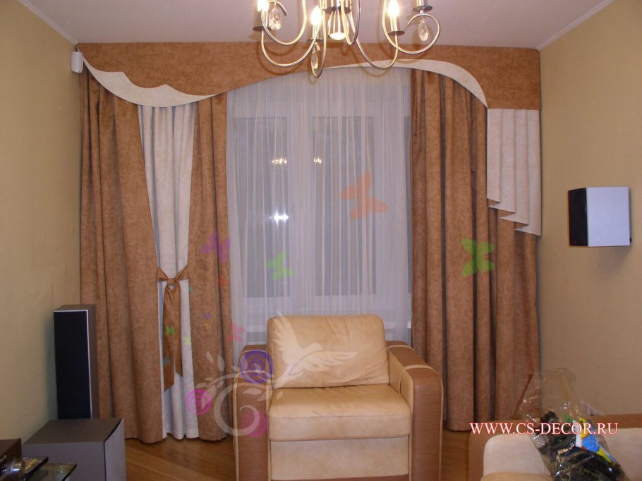 Современные ламбрекены для зала в хрущевке