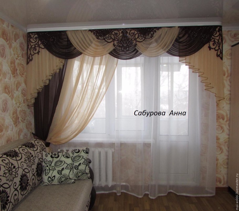 Шторы с ламбрекеном в гостиную