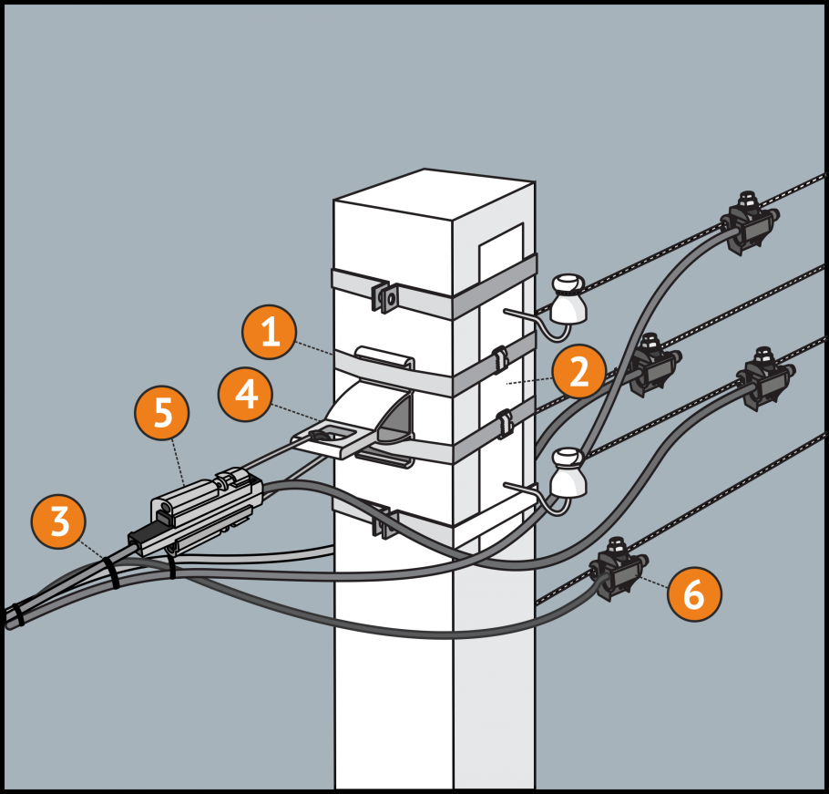 Крепление СИП 2 фазы кабеля