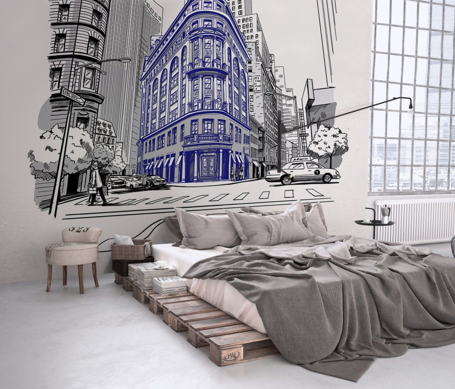 Нью йоркский интерьер скетчи