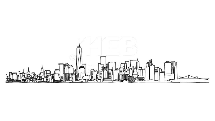 Очертания города карандашом