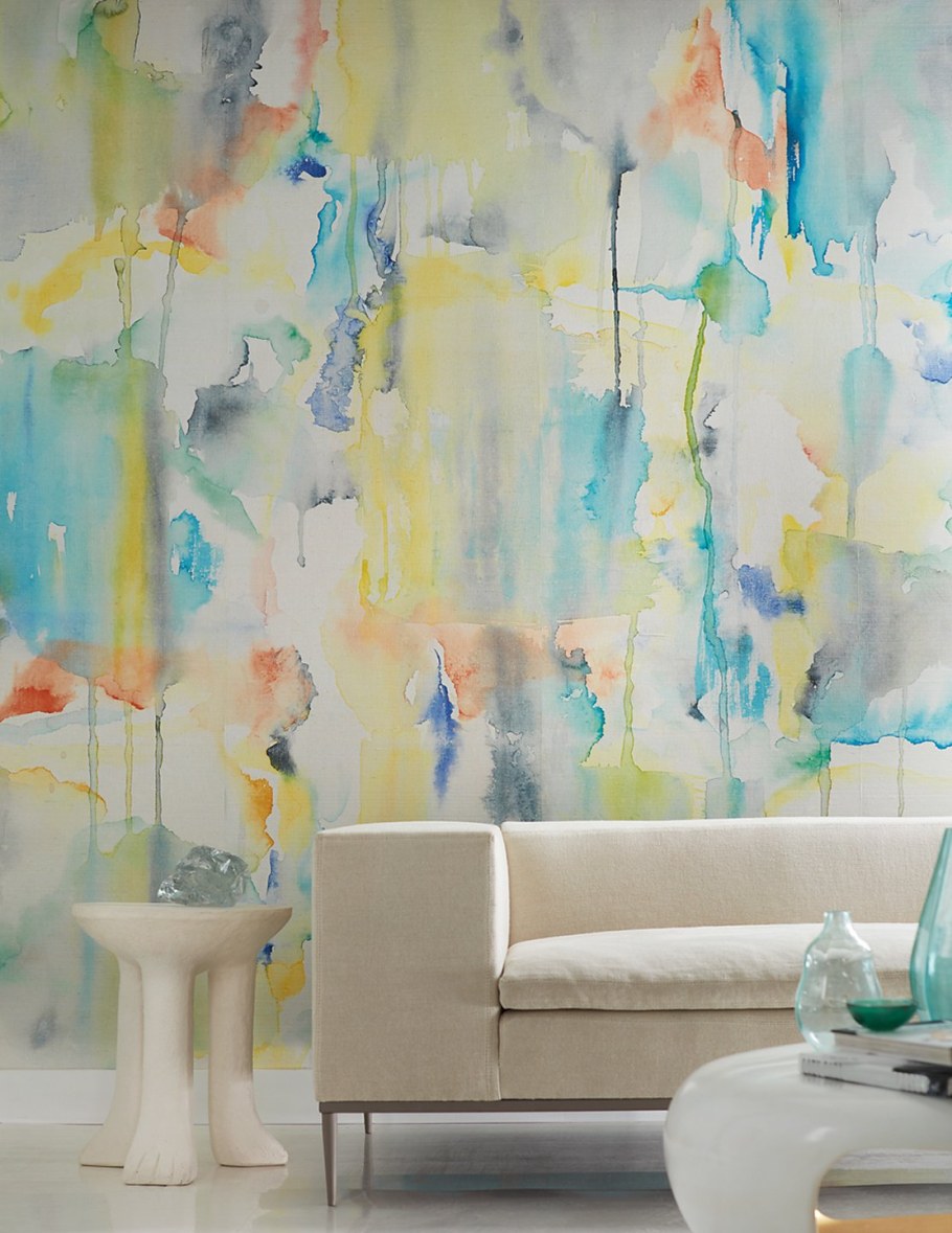 Акварельная абстракция в интерьере
