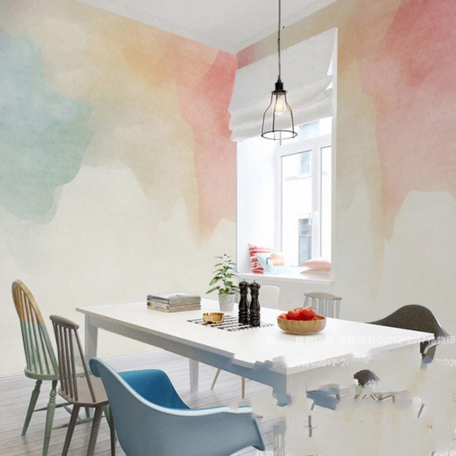 Акварельные стены в интерьере