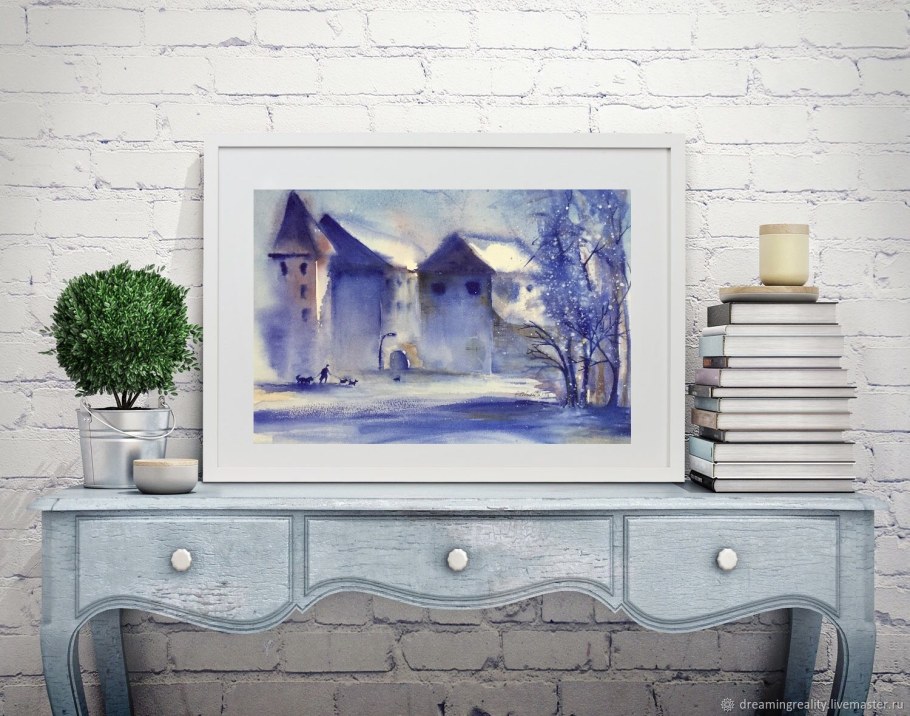 Акварельные картины в интерьере