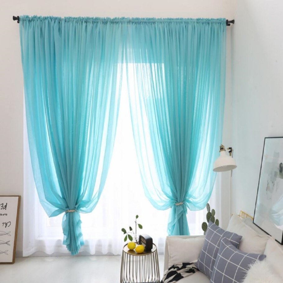 Бирюзовая тюль