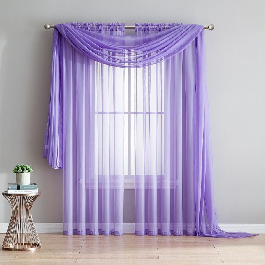 Сиреневая тюль