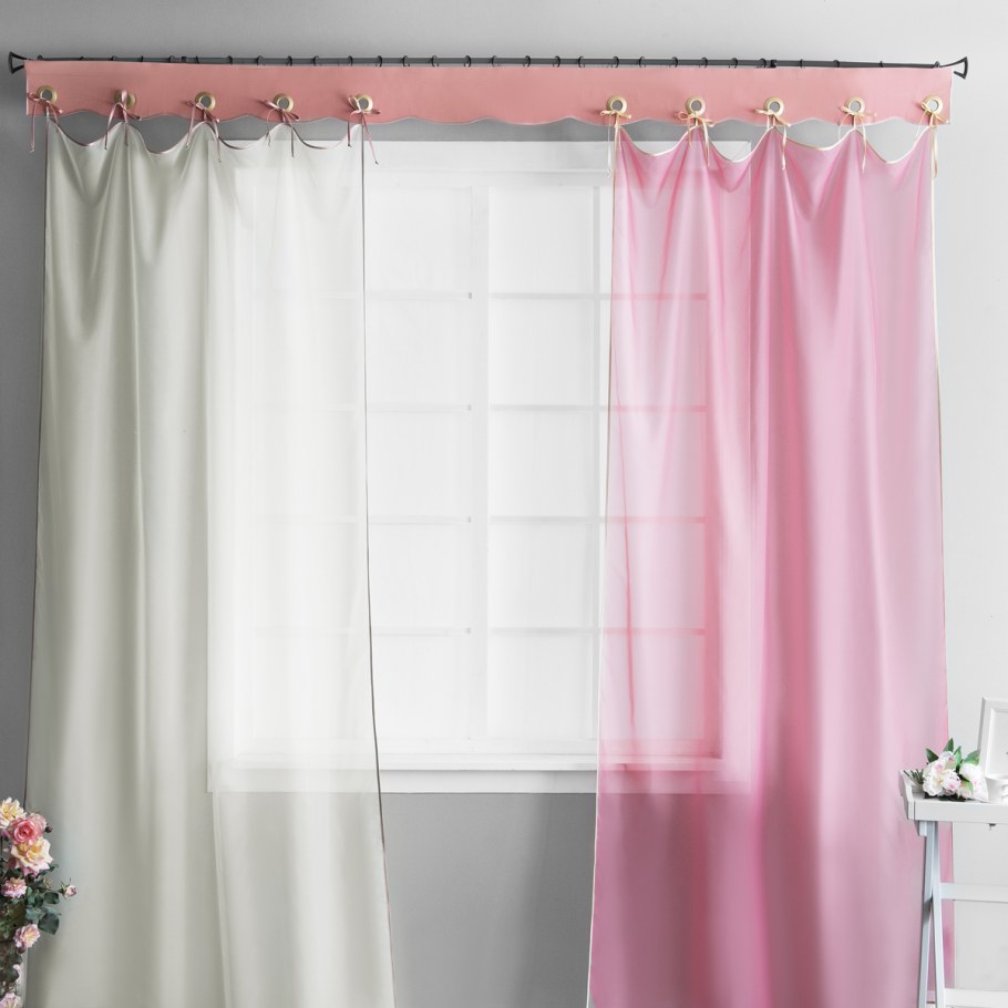 Шторы комбинированные с вуалью