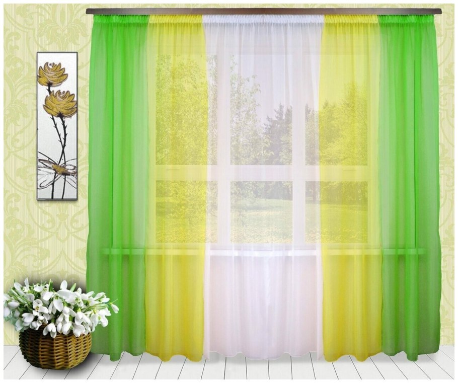 Желто зеленые шторы
