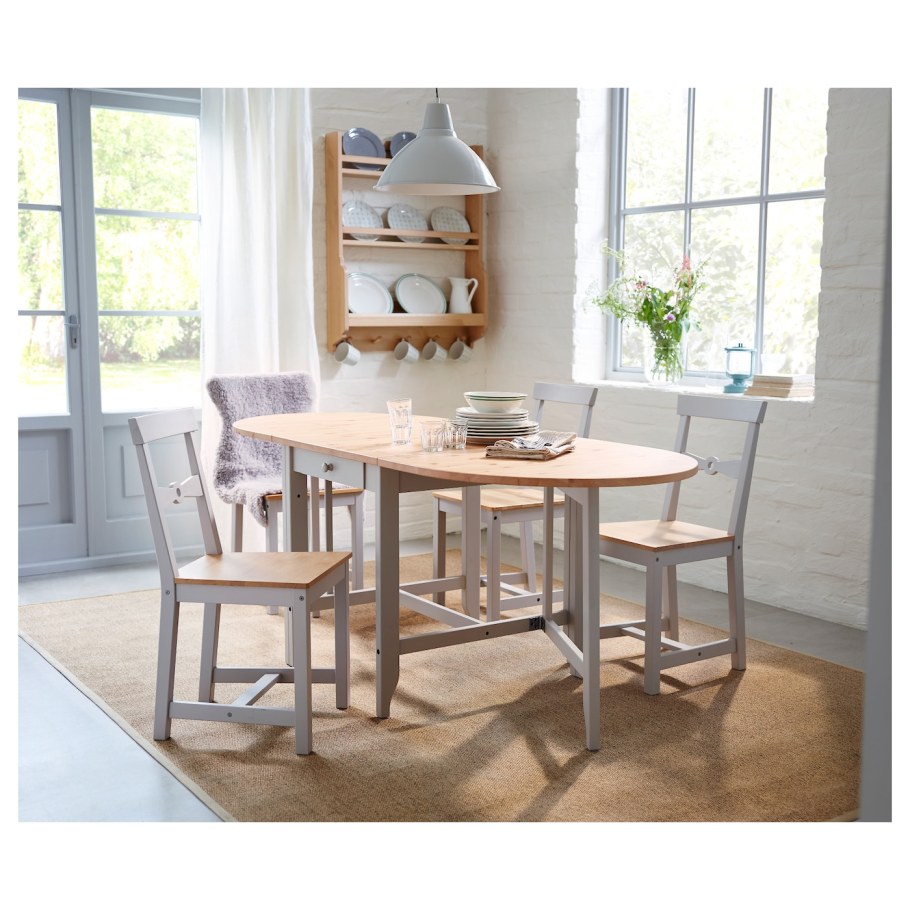 ГЭМЛЕБИ стул, светлая морилка антик/серый