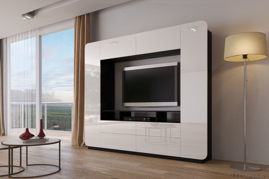 Стенка Купертино глянец White 1.1