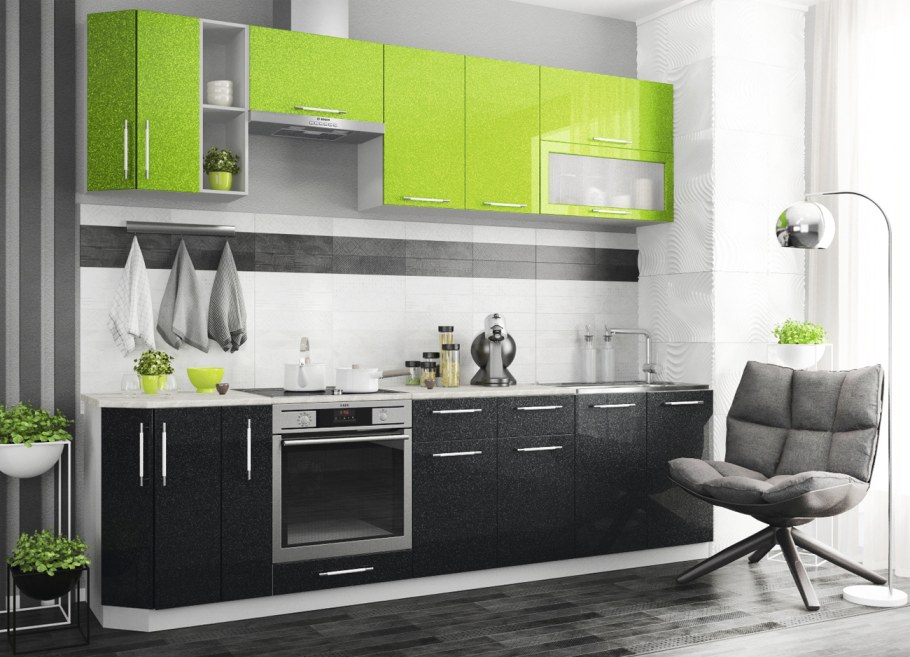 Кухня олива ДСВ зеленый металлик