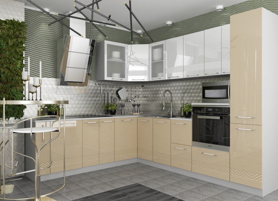 Кухня модульная "Валерия" (глянец лайм)