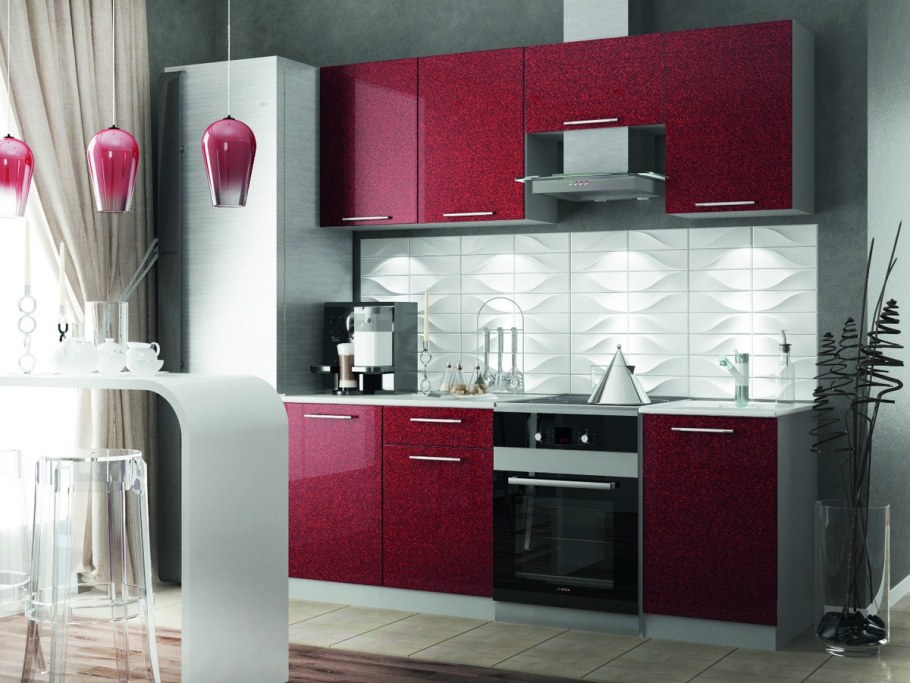 Кухня олива ДСВ гранат