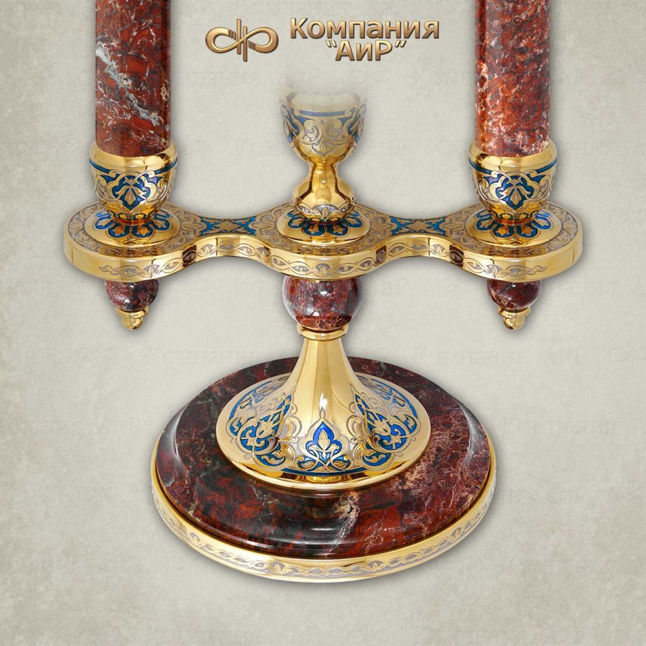 Подсвечник 4-007 яшма арт с-св-3627 а