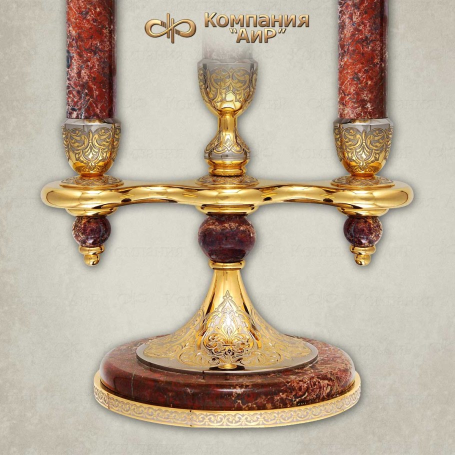 Подсвечник 4-007 яшма арт с-св-3627 а