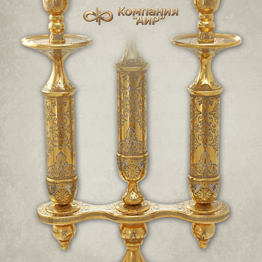 Подсвечники АИР позолота