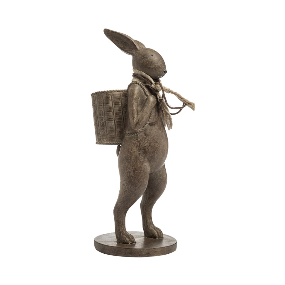 Статуя кролик с корзиной