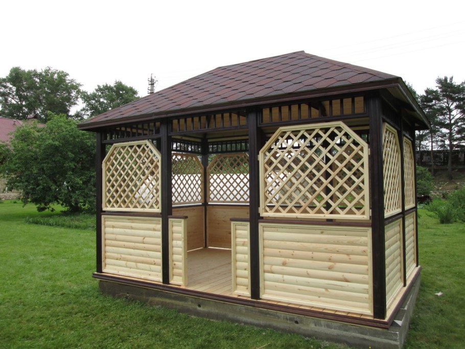 Беседка для дачи прямоугольная