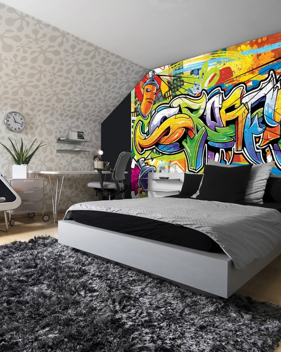 Модные обои для комнаты с стиле готки с черепами