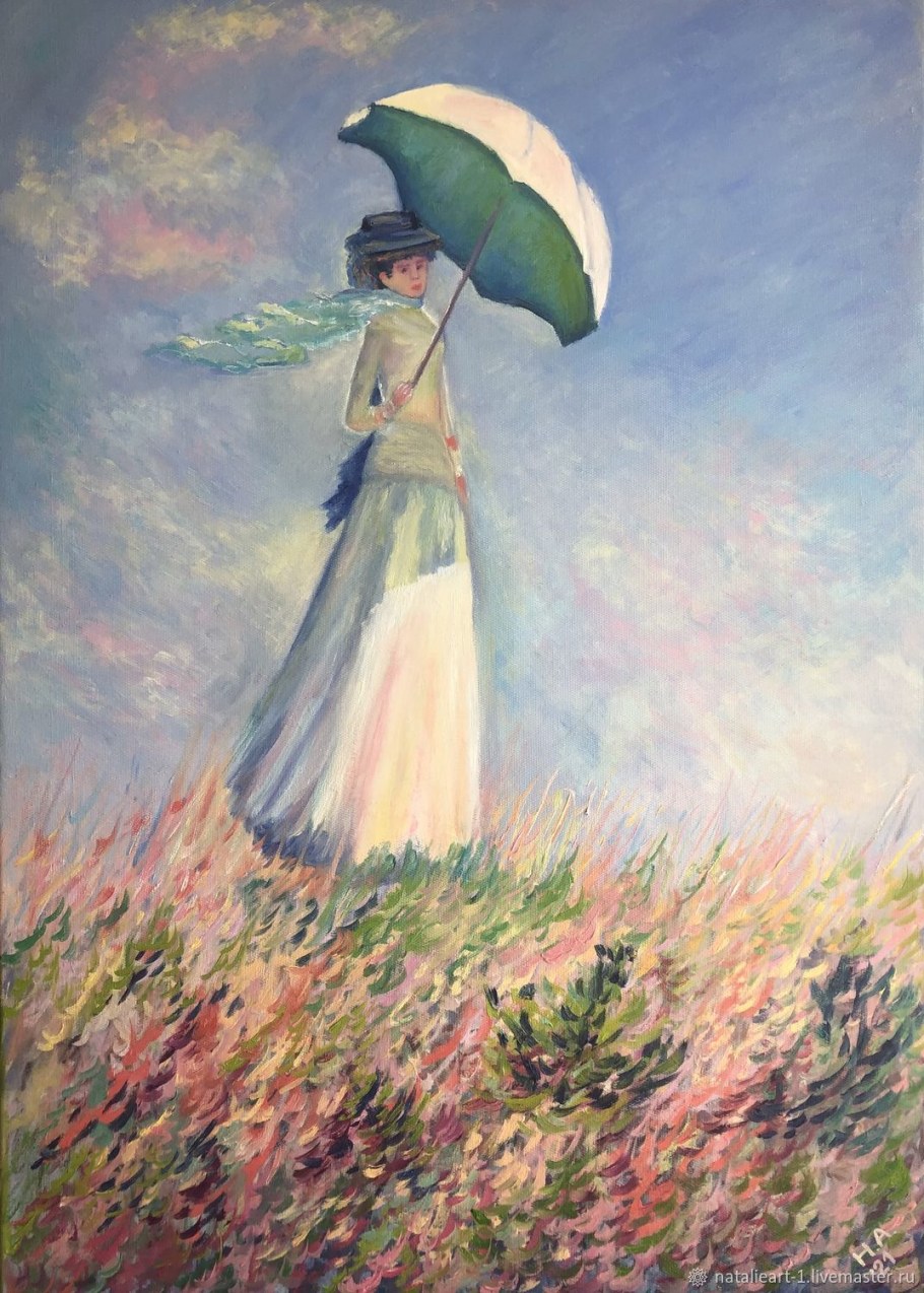 Клод Моне дама с зонтиком