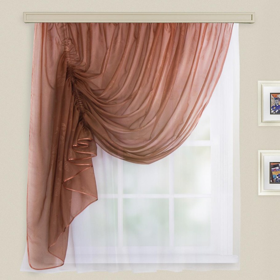 WITERRA / комплект штор для кухни Дорис 285*160 Лев. Какао