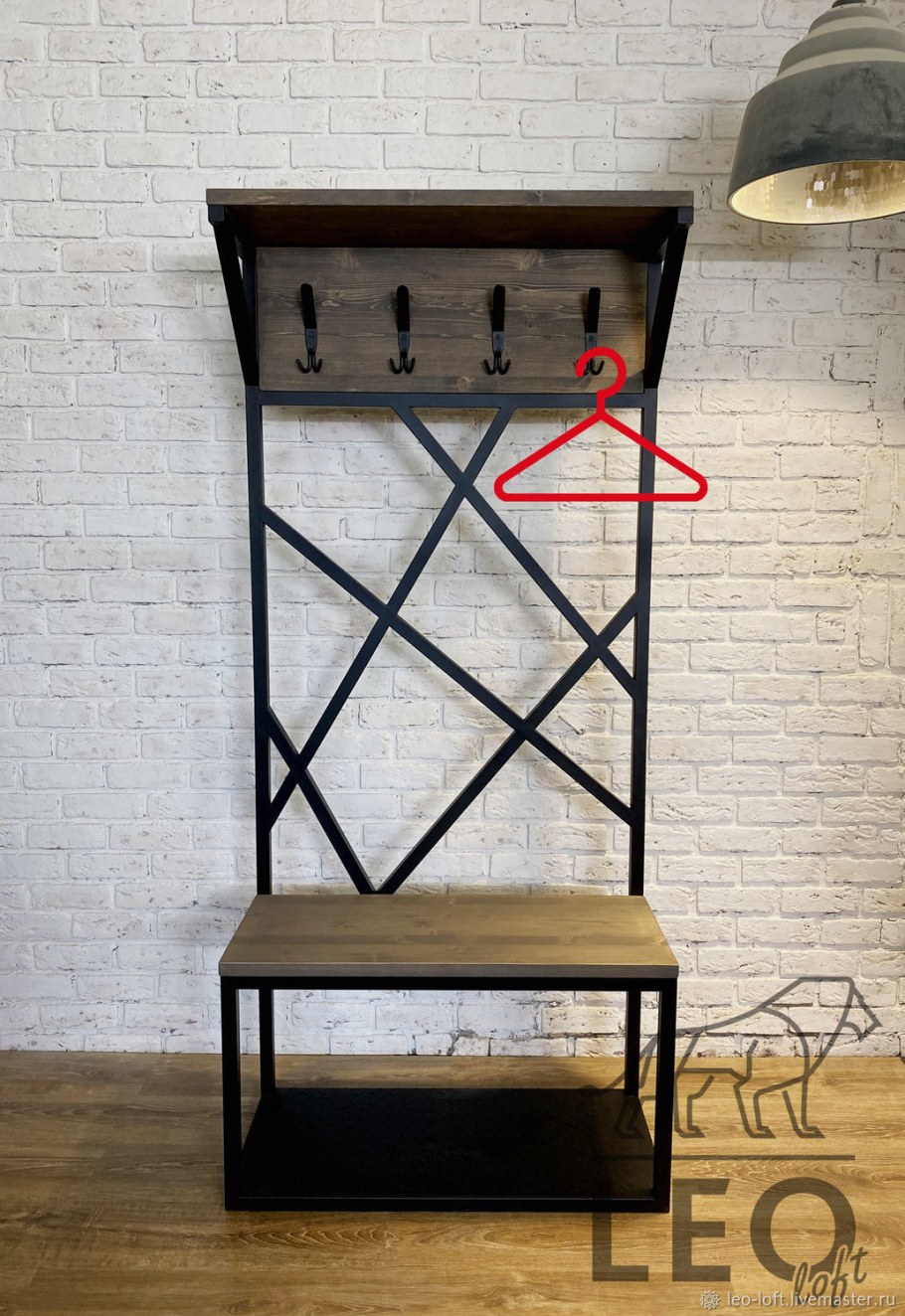 Вешалка в стиле лофт в прихожую