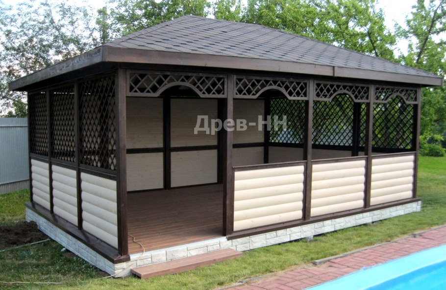 Беседка 6х3 палисандр