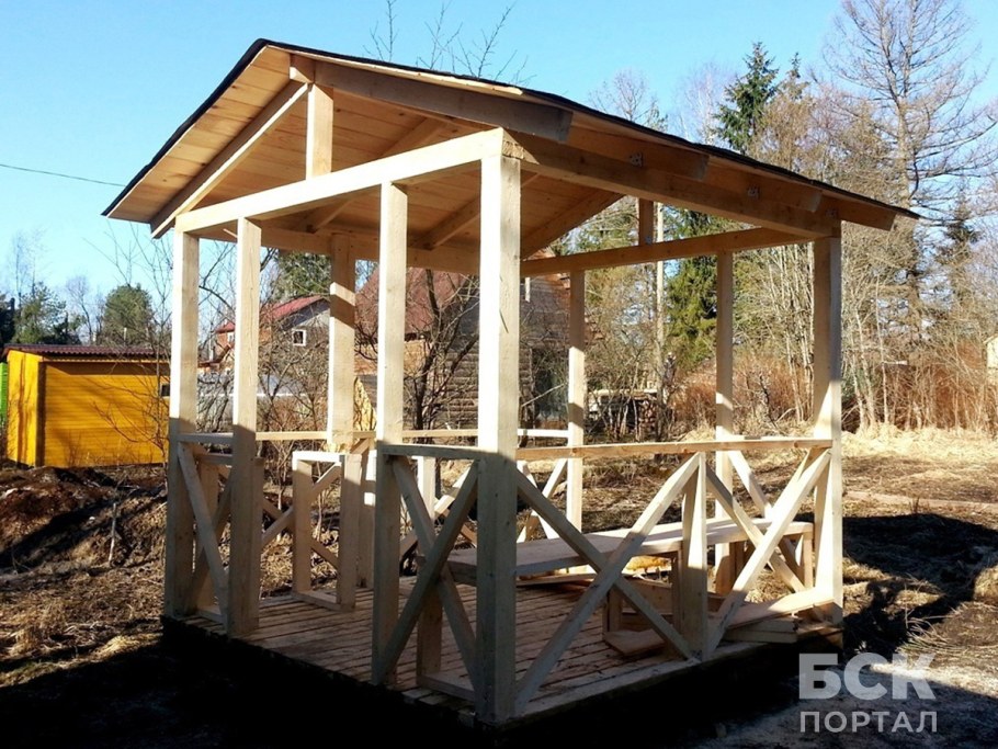 Беседка 2.3х4 из бруса 100х100