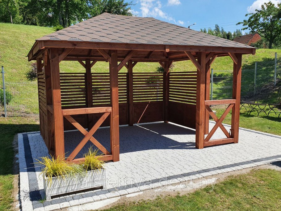Деревянная беседка 3х4