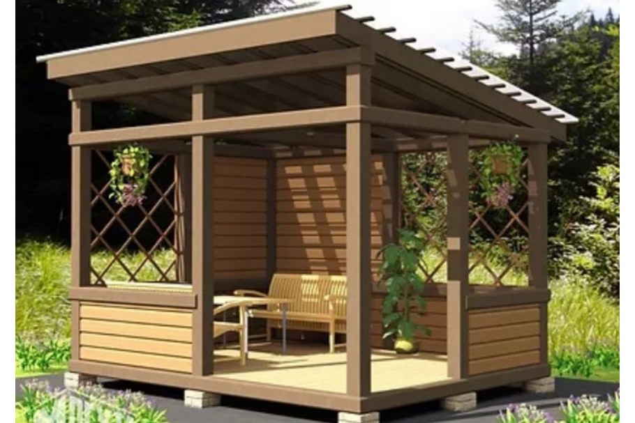 Беседка 3на5 односкатная