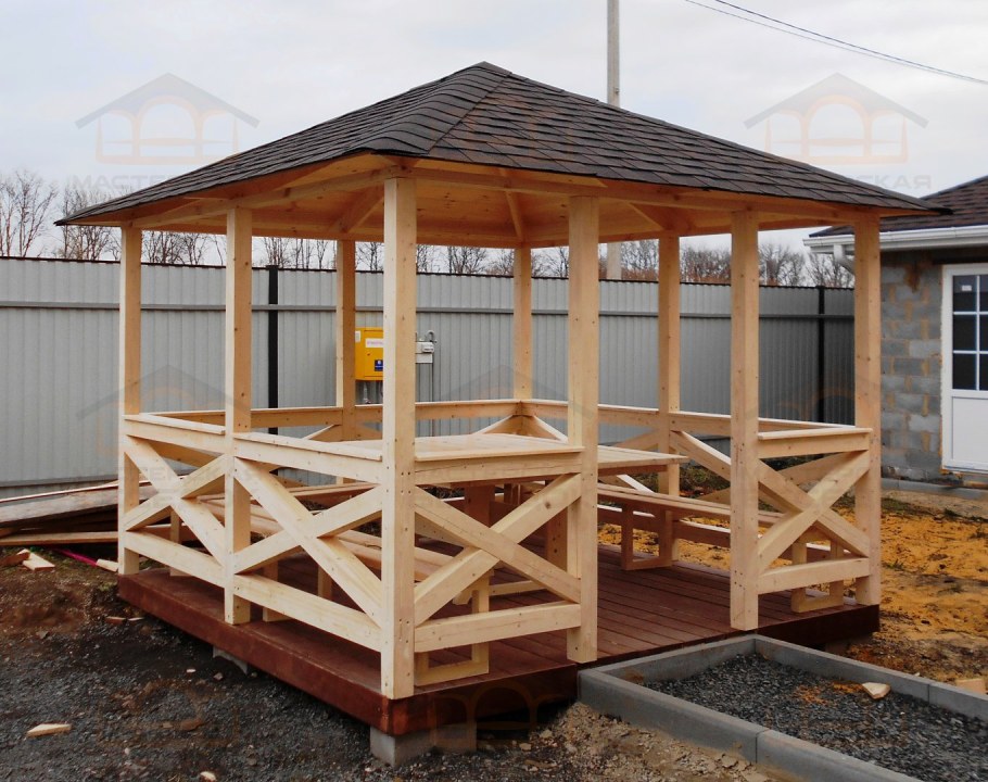 Беседка 3 на 3 из бруса