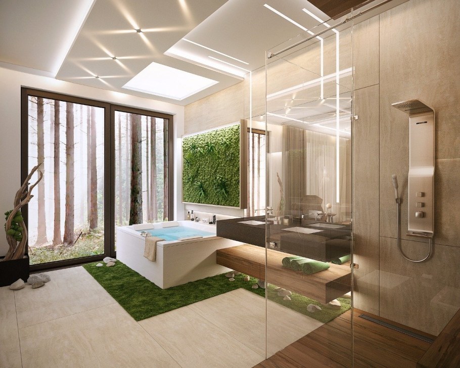 Ванна в стиле экостиль