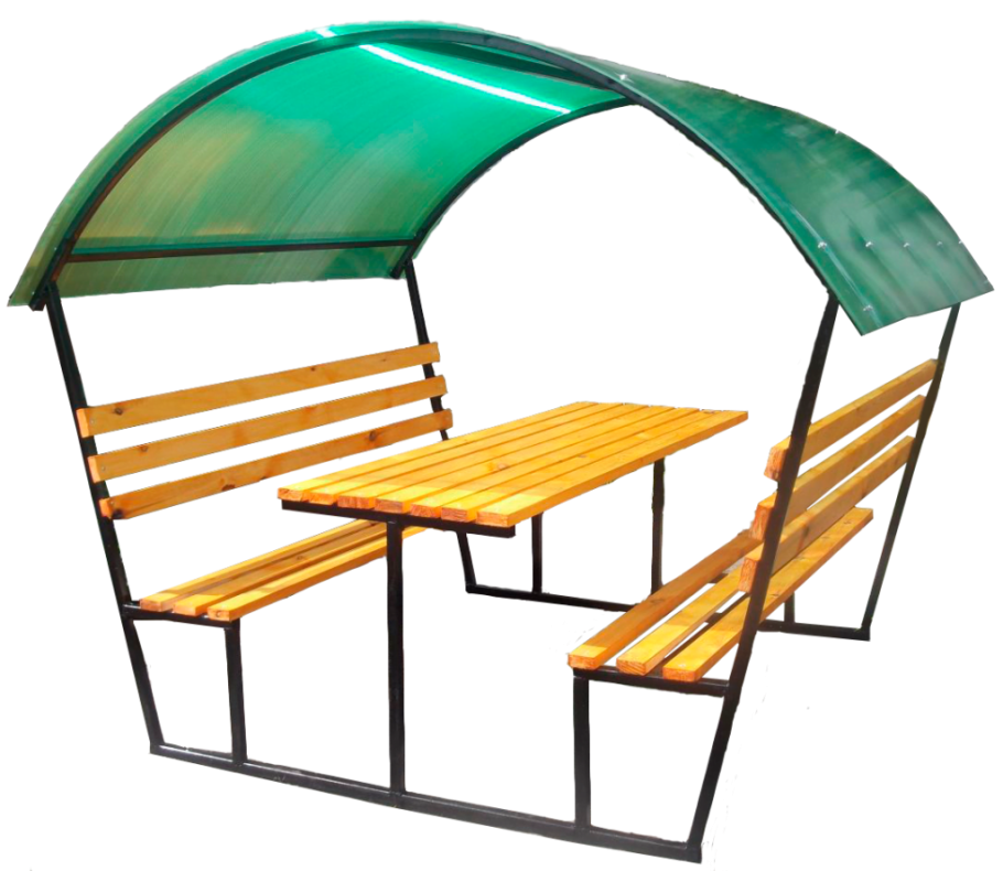 Беседка стол со скамьями и навесом