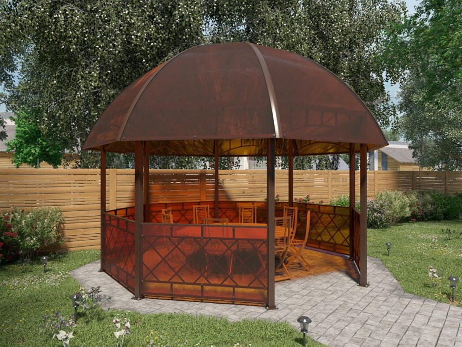 Круглая беседка из поликарбоната