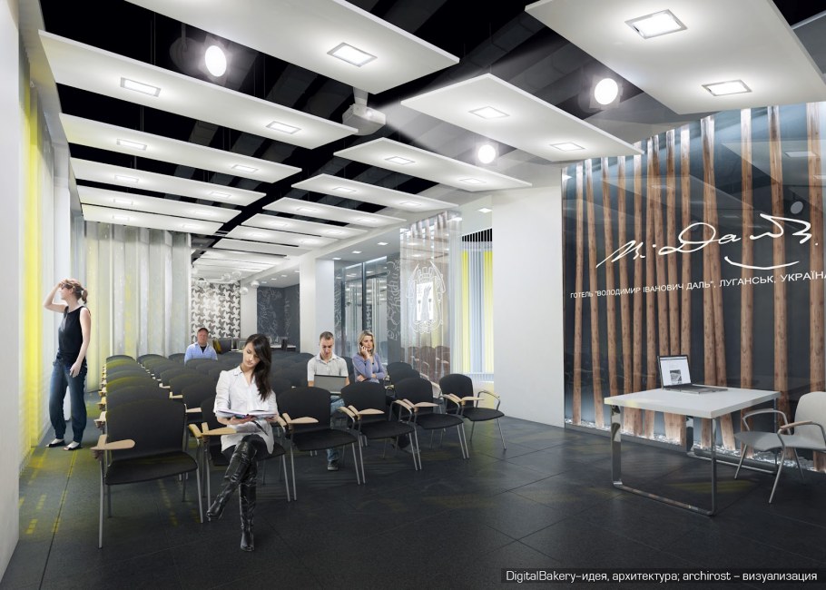 Визуализация интерьер фойе