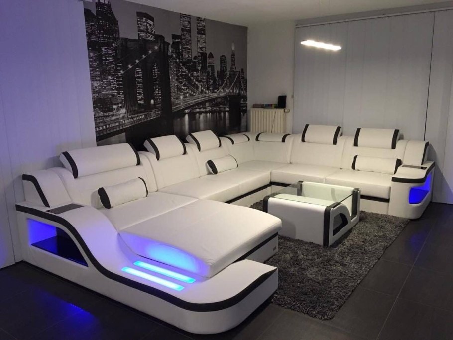 Диван с баром и подсветкой