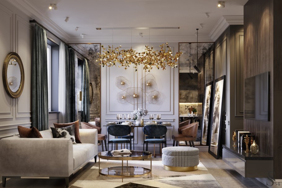 Лакшери интерьер гостиной