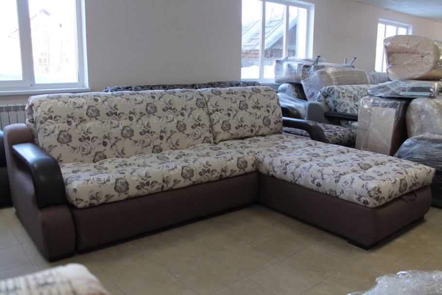 Диван аккордеон с оттоманкой