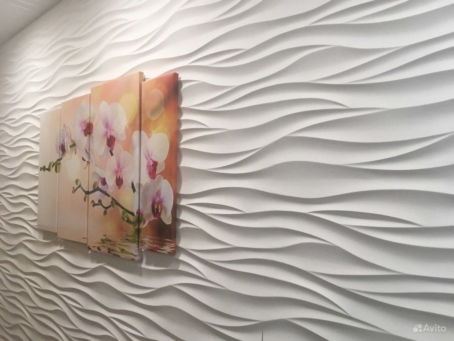 Гипсовая панель острая волна